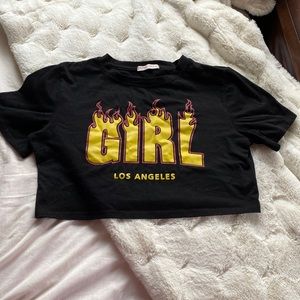 Girl Los Angeles crop top from ROMWE